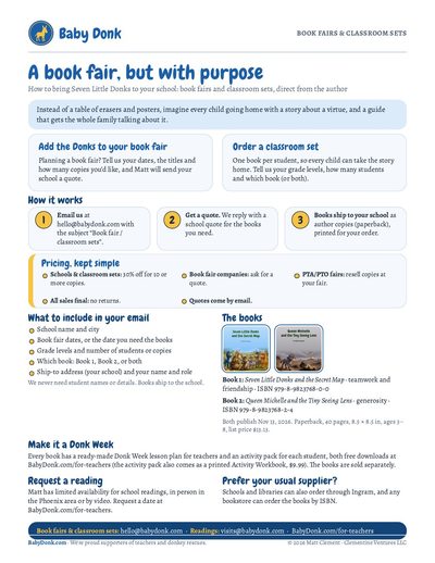 The book fairs and classroom sets sheet: how it works, pricing, what to include in your email, the books, and how to request a reading