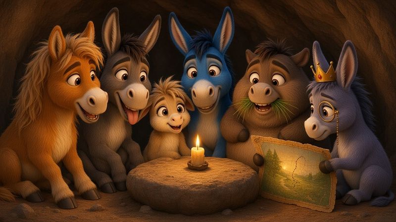 Queen Michelle reads the Secret Map to the pack by candlelight